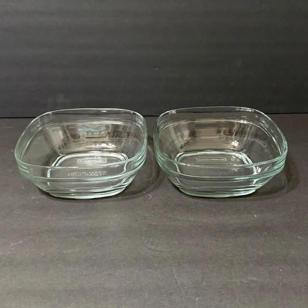x2 Rubbermaid Glass 2.5 cup Food Storage Container Bowl NO Lid 7N62 Discontinued